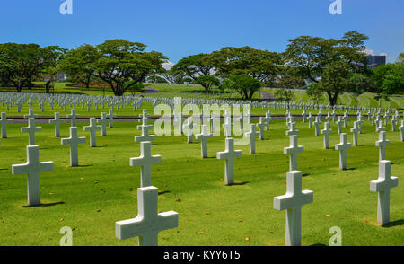 Manille, Philippines - Apr 14, 2017. Cimetière Américain de Manille aux Philippines. Le cimetière contient le plus grand nombre de tombes de nos mi Banque D'Images