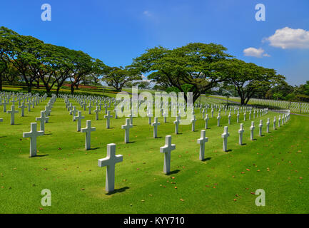 Manille, Philippines - Apr 14, 2017. Manila American Cemetery and Memorial. Le cimetière a le plus grand nombre de tombes d'un cimetière pour les pers Banque D'Images