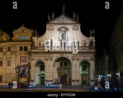 Façade de St Salvator Church, Vieille Ville, Prague, République Tchèque Banque D'Images