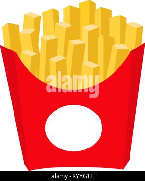 Croustilles de pommes de terre frites colorées restauration rapide affiche l'icône Illustration de Vecteur