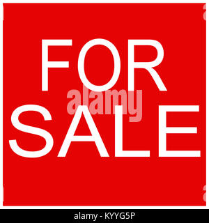 Accueil à vendre illustration logo blanc rouge Banque D'Images