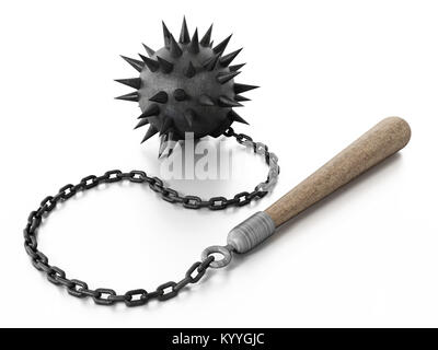 Chaines mace isolé sur fond blanc. 3D illustration. Banque D'Images