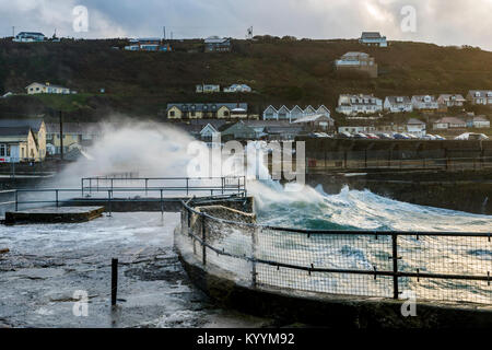 Portreath, Cornwall, UK, 16/01/2018 Banque D'Images