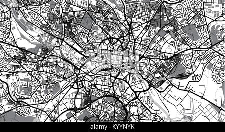 Vecteur urbain plan de la ville de Leeds, Angleterre Illustration de Vecteur