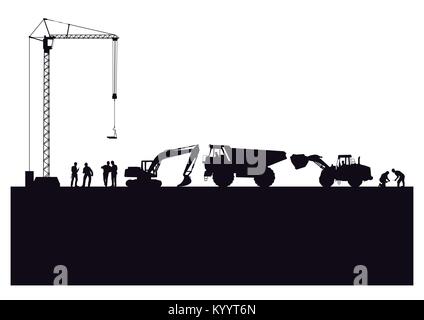 Sur le site de construction Illustration de Vecteur