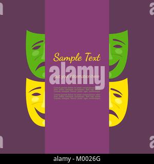 Théâtre abstrait masques affiche Illustration de Vecteur