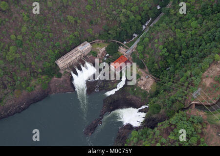 Victoria Falls Power Station, près de Victoria Falls Bridge, Mosi-Oa-Tunya, Zimbabwe. Banque D'Images