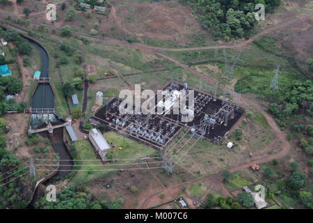 Victoria Falls proches de pont de Victoria Falls, Mosi-Oa-Tunya, Zimbabwe. Banque D'Images