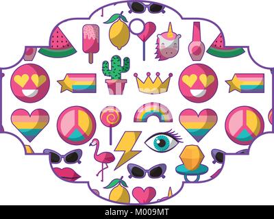 Des patches en décoration motif transparent badge Illustration de Vecteur