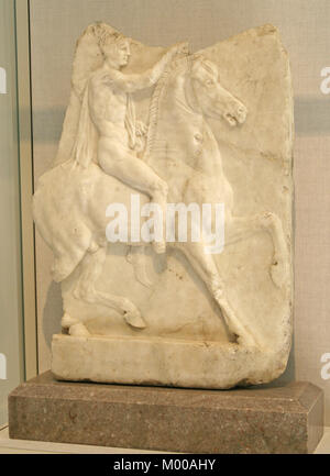 En relief d'un cavalier de la fin de la période hellénistique Grec, 1er siècle avant J.-C., le Metropolitan Museum of Art (le MET), Upper Manhattan, New Yor Banque D'Images