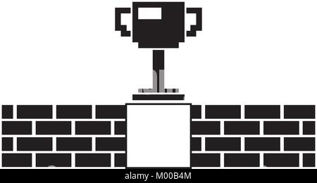 Trophée pixel jeu brick wall Illustration de Vecteur