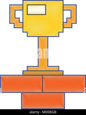 Trophée pixel jeu brick wall Illustration de Vecteur