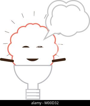 Icône cerveau kawaii Illustration de Vecteur