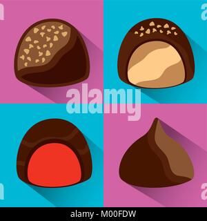 Jeu de chocolat chocolat cacao icônes Illustration de Vecteur