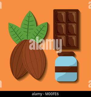 Jeu de chocolat chocolat cacao icônes Illustration de Vecteur