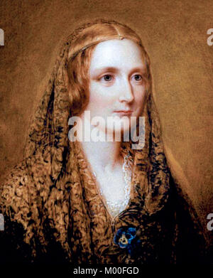 Mary Shelley. Portrait de Mary Wollstonecraft Shelley (née Godwin : 1797-1851) par Reginald Easton, 1857 Banque D'Images