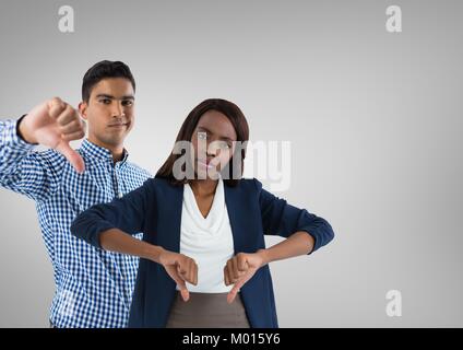 L'homme et la femme avec vers le bas. Banque D'Images