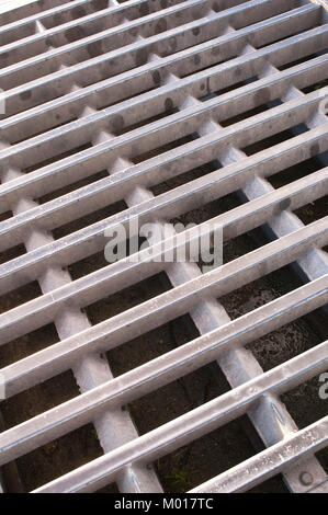 Close-up of a steel grid bovins - John Gollop Banque D'Images