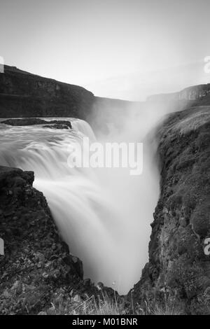 Détail de la cascade de Gullfoss en Islande. Banque D'Images