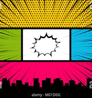 Pop art comic book toile couleur Illustration de Vecteur