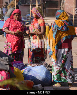 Shopping et la vente dans les rues de Jodhpur, Rajasthan, India Banque D'Images