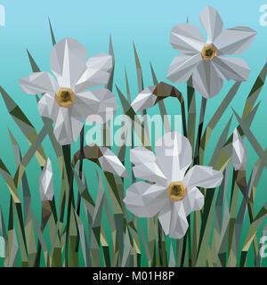 Vecteur de fleurs de narcisses isolés. Illustration de Vecteur