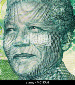 Biella, Italie - le 29 octobre 2017. Portrait de billets avec Nelson Mandela. Banque de réserve sud-africaine Banque D'Images