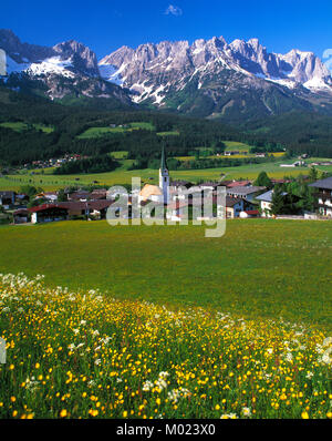 Ellmau et le Kaiser Wilhelm montagnes, Tyrol, Autriche Banque D'Images