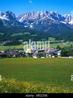 Ellmau et le Kaiser Wilhelm montagnes, Tyrol, Autriche Banque D'Images