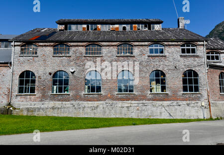 L'aciérie ODDA en Norvège (Smito i Odda) - usine industrielle abandonnée Banque D'Images