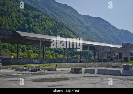 L'aciérie ODDA en Norvège (Smito i Odda) - usine industrielle abandonnée Banque D'Images