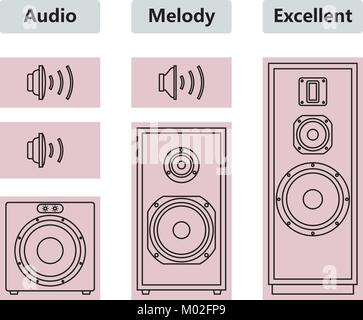 Le président icon set avec symbole du volume. Fine ligne vectorielle Illustration de Vecteur