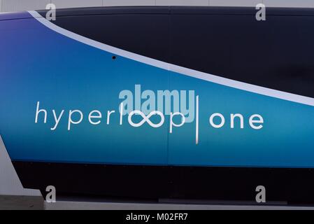 Hyperloop vierge Un XP-1 exposé au CES (Consumer Electronics Show), la plus grande exposition mondiale, à Las Vegas, USA Banque D'Images