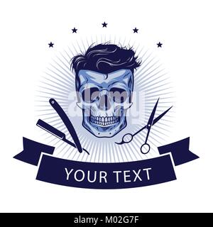 Logo Barbershop Modèle. Conception vectorielle Illustration de Vecteur