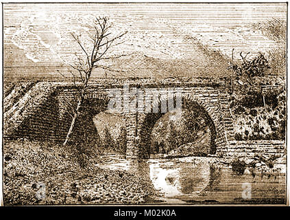 Lake Shore & Michigan Southern Railways USA - Huron River Viaduc, 1875 Norwalk Banque D'Images