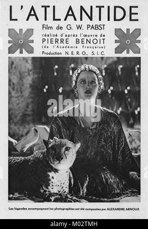 Die Herrin von Atlantis Reine de l'Atlantide année : 1932 Allemagne Directeur : Georg Wilhelm Pabst Brigitte Helm affiche française Banque D'Images