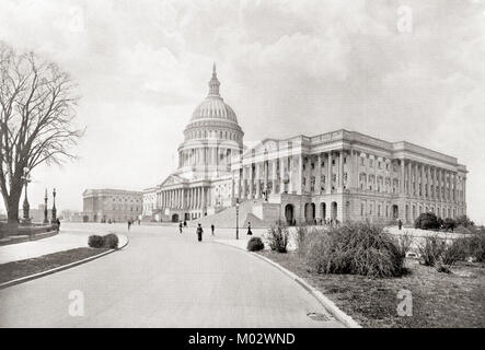 Le United States Capitol, aka Capitol Building, Washington D.C., Etats-Unis d'Amérique, vu ici c.1911. Des merveilles du monde, publié c.1911.