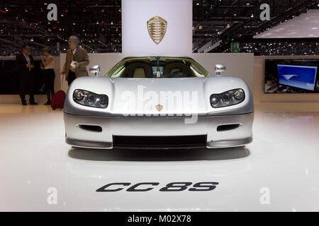 Genève, SUISSE - Le 3 mars 2015 : Koenigsegg CC 8S sports car à la 85e International Salon Automobile de Genève à Palexpo, Genève. Banque D'Images