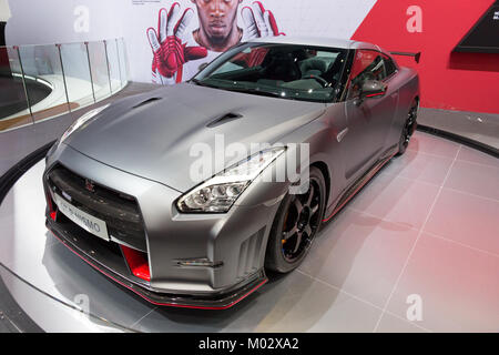 Genève, SUISSE - Le 4 mars 2015 : Nissan GT-R NISMO voiture au 85e Genève International Motor Show à Palexpo, Genève. Banque D'Images