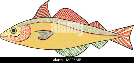 Résumé dessiné à la main le poisson, vector Illustration de Vecteur
