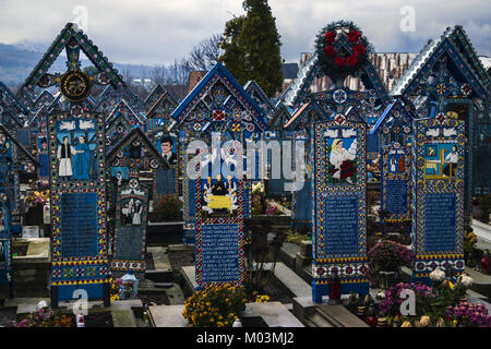 Le Cimetière Joyeux de Sapanta village Banque D'Images
