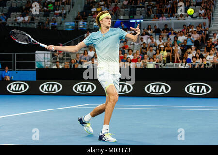 Melbourne, Australie. 18 janvier, 2018. Le joueur de tennis allemand Alexander Zverev lors de l'Open d'Australie 2018 à Melbourne Park. Crédit : Frank Molter/Alamy Live News Banque D'Images