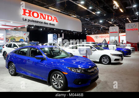 Montréal, Canada. 18 janvier, 2018. Le constructeur automobile Honda affichage à l'auto de Montréal.Credit:Mario Beauregrad/Alamy Live News Banque D'Images