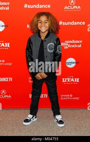 Park City, Utah, USA. 18 janvier, 2018. Ziggy Baitinger aux arrivées pour BLINDSPOTTING en première mondiale au Festival du Film de Sundance 2018, Théâtre Eccles, Park City, UT 18 Janvier, 2018. Credit : JA/Everett Collection/Alamy Live News Banque D'Images