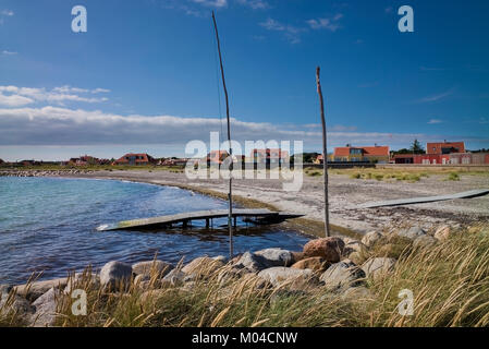 Jetée jetée en bois jetée par Knoldsvej à Faaborg, Funen, Danemark Banque D'Images