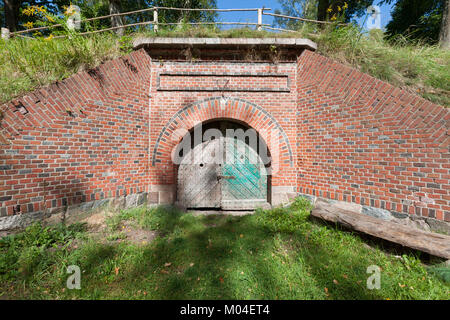 Forteresse Boyen est une ancienne forteresse prussienne situé dans la partie ouest de Gizycko, dans le nord-est de la Pologne, Voïvodie Warmian-Masurian. Banque D'Images
