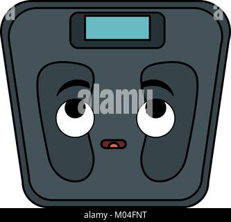 Mesurer le poids de la balance vector illustration design personnage kawaii Illustration de Vecteur