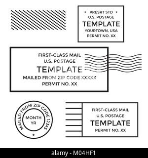 Annulation de la poste par courrier de première classe affranchi mark w Illustration de Vecteur