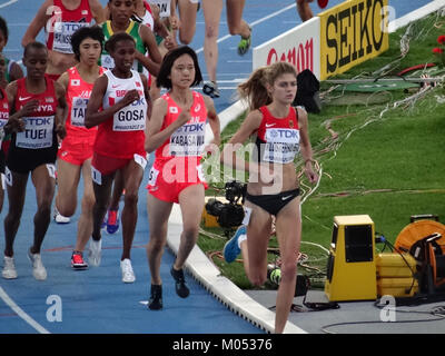 Les Championnats du monde U20 de l'IAAF 2016 à Bydgoszcz ont présenté une palpitante finale du 3000m womenâ€™ le 20 juillet 2016. Cet événement a mis en valeur de jeunes talents sportifs du monde entier. Banque D'Images