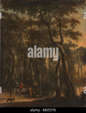 Bosgezicht met jagers est une peinture de paysage représentant des chasseurs dans une forêt, abritée au Rijksmuseum d'Amsterdam. L'œuvre fait partie de la collection du musée de l'âge d'or néerlandais Banque D'Images